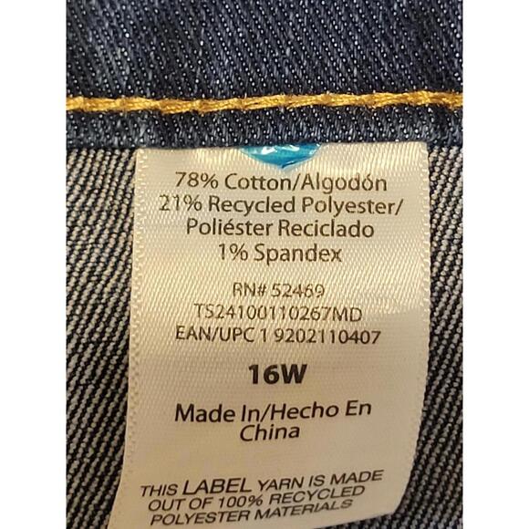 Terra Sky Medium Wash Skinny Denim Cuffed Capri Plus 16W - Picture 7 of 8